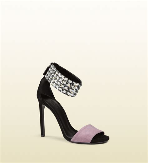 gucci mallory crystal embellished suede sandal|Gucci Sandals for Women .